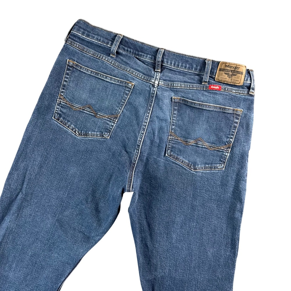 Wrangler‎ Five Star Relaxed Bootcut Jeans Dark Wash Classic Denim Men's 36x29
